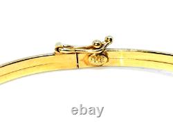 Simulated Diamond set 9 ct Carat Gold Hinged Bangle bracelet Luxury Gift for Her