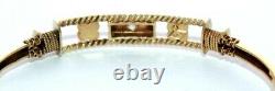 Small Edwardian Victorian seed pearl & diamond 9 ct yellow gold bangle bracelet