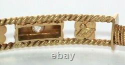 Small Edwardian Victorian seed pearl & diamond 9 ct yellow gold bangle bracelet