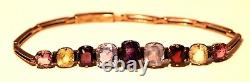 Small Victorian antique multi gemstone rose gold bracelet 15 cm petite wrist