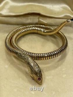 Snake Bangle/Bracelet 9ct Yellow Gold Vintage