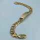 Solid 375 9ct Yellow Gold Flat Curb Link Id Bracelet 8 30.8g L29