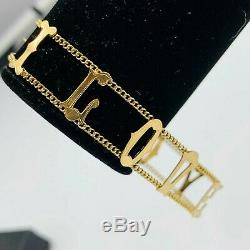 Solid 375 9ct Yellow Gold I LOVE YOU Bracelet 7 1/4 L43