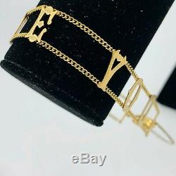 Solid 375 9ct Yellow Gold I LOVE YOU Bracelet 7 1/4 L43