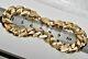 Solid 9 Ct Yellow Gold & Silver 8.5 Inch Heavy Curb Bracelet Men's Chunky