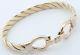 Solid 9ct 9carat Yellow Gold Patterned Rope Twist Bangle Bracelet 7.00 Inches