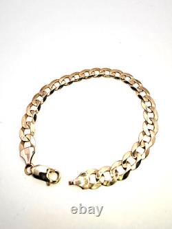 Solid 9ct 9 Carat Solid Gold Curb Bracelet 7mm wide 19cm 7.5 Classic Jewellery