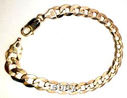 Solid 9ct 9 Carat Solid Gold Curb Bracelet 7mm wide 19cm 7.5 Classic Jewellery