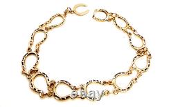 Solid 9ct 9 ct Carat Gold Lucky Horseshoe Bracelet 10mm wide 20cm long