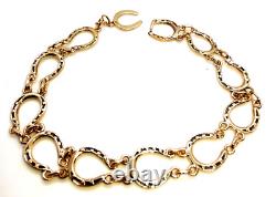 Solid 9ct 9 ct Carat Gold Lucky Horseshoe Bracelet 10mm wide 20cm long