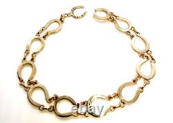 Solid 9ct 9 ct Carat Gold Lucky Horseshoe Bracelet 10mm wide 20cm long
