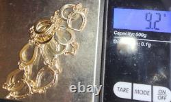 Solid 9ct 9 ct Carat Gold Lucky Horseshoe Bracelet 10mm wide 20cm long