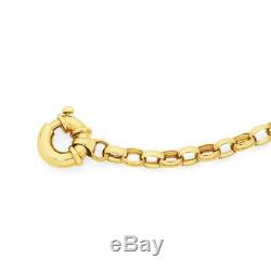 Solid 9ct Gold 18cm Oval Belcher Euro Bolt Ring Clasp Bracelet 10.69gm #62797
