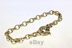 Solid 9ct Gold 18cm Oval Belcher Euro Bolt Ring Clasp Bracelet 10.69gm #62797