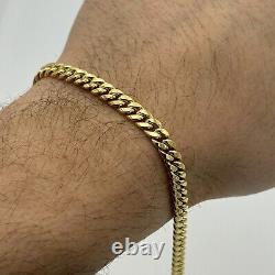 Solid 9ct Gold 5mm Cuban Link Miami Curb Chain Bracelet 7.5 Inch NEW