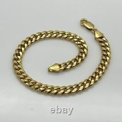 Solid 9ct Gold 5mm Cuban Link Miami Curb Chain Bracelet 7.5 Inch NEW