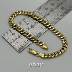 Solid 9ct Gold 5mm Cuban Link Miami Curb Chain Bracelet 7.5 Inch NEW