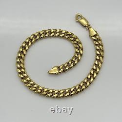 Solid 9ct Gold 5mm Cuban Link Miami Curb Chain Bracelet 7.5 Inch NEW