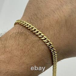 Solid 9ct Gold 5mm Cuban Link Miami Curb Chain Bracelet 7.5 Inch NEW