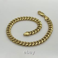 Solid 9ct Gold 5mm Cuban Link Miami Curb Chain Bracelet 7.5 Inch NEW