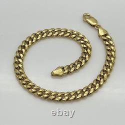Solid 9ct Gold 5mm Cuban Link Miami Curb Chain Bracelet 7.5 Inch NEW