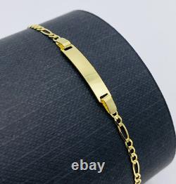 Solid 9ct Gold Baby Figaro Link Identity Name Bracelet Boy / Girl 6.5 inch