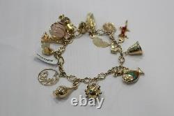 Solid 9ct Gold Bracelet with Gold Charms 38.4 Grams