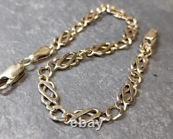 Solid 9ct Gold CELTIC KNOT BRACELET Infinity Link 5.9g