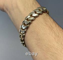 Solid 9ct Gold Cuban Bracelet 8inch HEAVY 82g