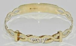 Solid 9ct Gold Expanding Baby ID Bangle NEW Gift Boxed