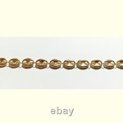 Solid 9ct Gold Hand Crafted Italian Puffed Mariner Link Bracelet 7.5 Inches