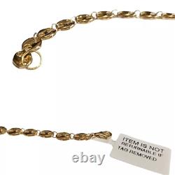 Solid 9ct Gold Hand Crafted Italian Puffed Mariner Link Bracelet 7.5 Inches