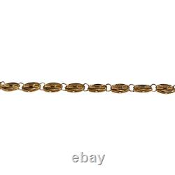 Solid 9ct Gold Hand Crafted Italian Puffed Mariner Link Bracelet 7.5 Inches