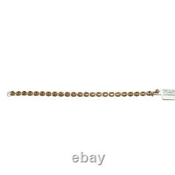 Solid 9ct Gold Hand Crafted Italian Puffed Mariner Link Bracelet 7.5 Inches