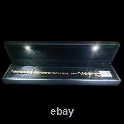 Solid 9ct Gold Hand Crafted Italian Puffed Mariner Link Bracelet 7.5 Inches
