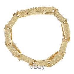 Solid 9ct Gold Heavy-weight Ornate Curb Bracelet -9.25 RRP £7250 (B40 9.35 A)