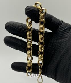 Solid 9ct Gold On Silver 9 Inch Heavy Men's Belcher Bracelet