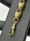 Solid 9ct Gold On Silver 9 Inch Tulip Link Belcher Bracelet 8.3mm