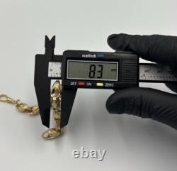 Solid 9ct Gold On Silver 9 Inch Tulip Link Belcher Bracelet 8.3mm