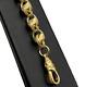 Solid 9ct Gold On Silver 9 Inch Tulip Link Belcher Bracelet 9.6mm