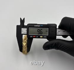 Solid 9ct Gold On Silver 9 Inch Tulip Link Belcher Bracelet 9.6mm