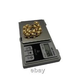 Solid 9ct Gold On Silver 9 Inch Tulip Link Belcher Bracelet 9.6mm