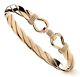 Solid 9ct Gold On Silver Heavy Hook Men's Bangle