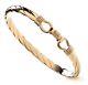 Solid 9ct Gold On Silver Ladies Heavy Hook Bangle