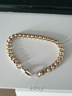 Solid 9ct Gold Polished Rollerball Bracelet