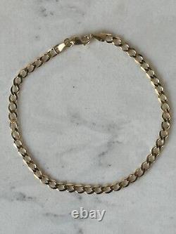 Solid 9ct Yellow Gold 3.5mm Chain Curb Link Mens Bracelet 8 New