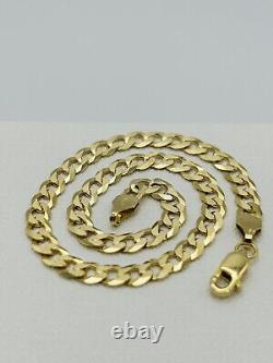 Solid 9ct Yellow Gold 4.5mm Curb Chain Mens Bracelet 8.5 INCH New 4.4gr