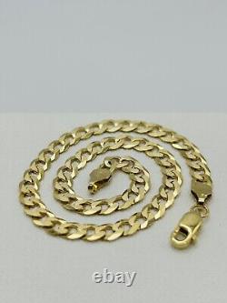 Solid 9ct Yellow Gold 4.5mm Curb Chain Mens Bracelet 8.5 INCH New 4.4gr