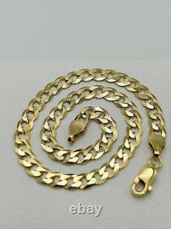 Solid 9ct Yellow Gold 4.5mm Curb Chain Mens Bracelet 8.5 INCH New 4.4gr