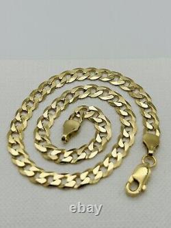 Solid 9ct Yellow Gold 4.5mm Curb Chain Mens Bracelet 8.5 INCH New 4.4gr